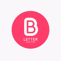 Modern linear logo and sign the letter B.
