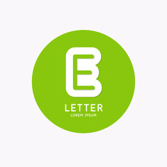 Modern linear logo and sign the letter E.