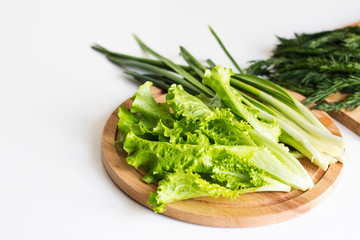  fresh salad on a wooden board