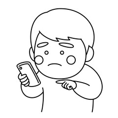 男性スマホ困惑