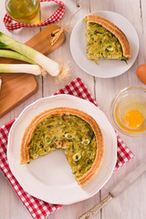 Leek quiche. 