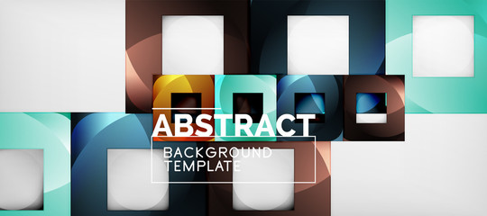 Square background, abstract squares on grey, business or techno template