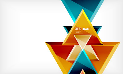 Triangular low poly background design, multicolored triangles