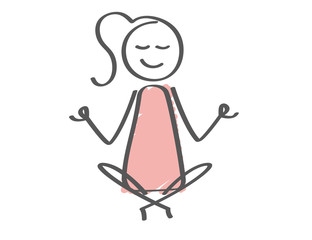 Obraz premium Stick Figure - Woman Yoga Relax