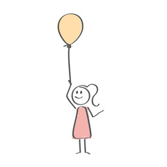Stick Figure - Woman with balloon