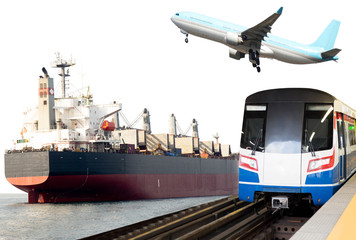 Global transportation conceptual commercial trains, Aircraft, crane ship
