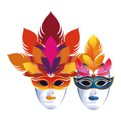 masks with feathers