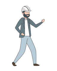contractor man worker with helmet