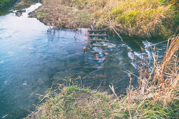 Water flows in a small river