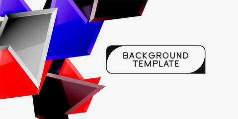 Fototapeta premium Trójkątny wzór tła low poly, wielokolorowe trójkąty. Wektor