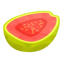 Cutted guava icon. Isometric of cutted guava vector icon for web design isolated on white background