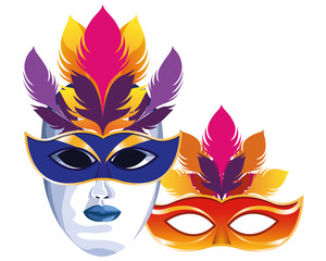 masks with feathers