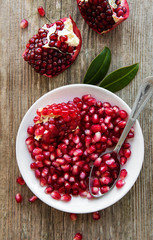 Ripe pomegranate fruits