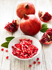 Ripe pomegranate fruits