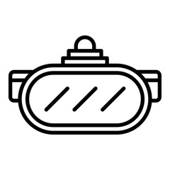 Vr simulation helmet icon. Outline vr simulation helmet vector icon for web design isolated on white background