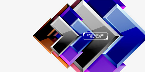 Glossy modern geometric background, abstract arrows composition