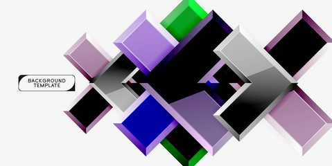 Glossy modern geometric background, abstract arrows composition