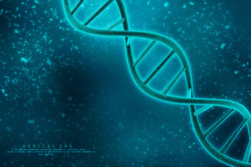 3d render of dna structure, abstract background