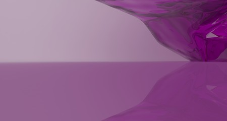 Abstract white and colored gradient glasses interior multilevel public space with window. 3D illustration and rendering.