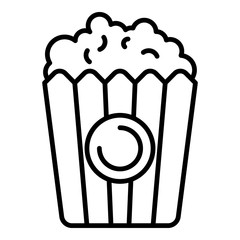 Popcorn basket icon. Outline popcorn basket vector icon for web design isolated on white background