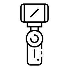 Smartphone camera icon. Outline smartphone camera vector icon for web design isolated on white background