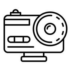 Action camera icon. Outline action camera vector icon for web design isolated on white background