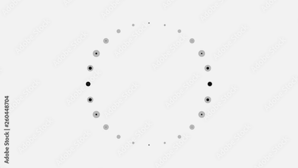 Aufkleber abstract animation of the loading small circles icon on white background, seamless loop. animation. 