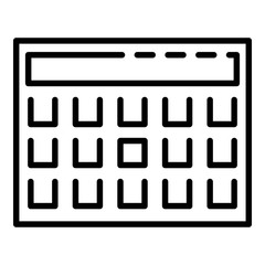 Office calculator icon. Outline office calculator vector icon for web design isolated on white background