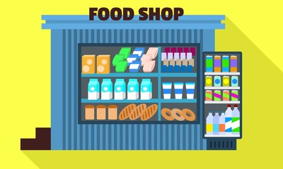 Fresh food shop icon. Flat illustration of fresh food shop vector icon for web design