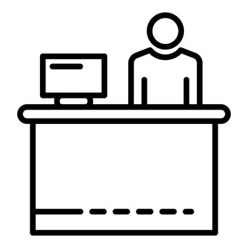 recommend clip art: Company recruiter icon. Outline company recruiter vector icon for web design isolated on white background