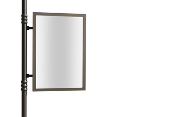 3D rendering of blank billboard (empty advertisement) isolated on white. Empty mockup template