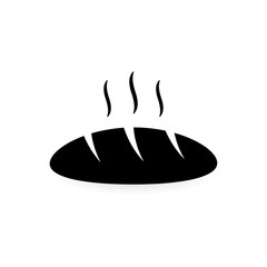 Loaf bread symbol icon. Vector illustration in simple flat style. - Vector