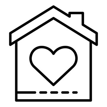 Charity house icon. Outline charity house vector icon for web design isolated on white background