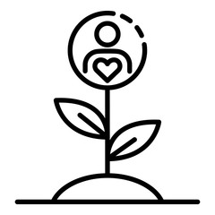 Charity love plant icon. Outline charity love plant vector icon for web design isolated on white background