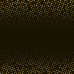 Vector abstract golden halftone pattern on black background
