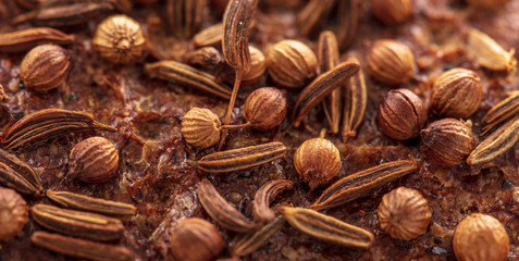 Sesame rye bread as a background