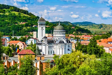 Foto op Aluminium The Holy Trinity Orthodox church in Sighisoara, Mures County, Transilvania, Romania © PhotoFires