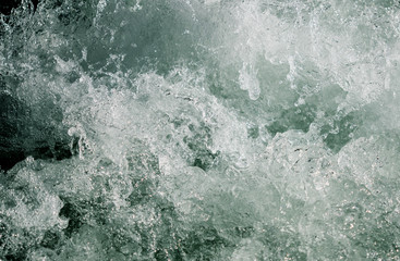 Splashes of water from the waves in the sea