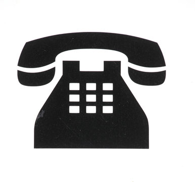 Schwarzes Schild Telefon