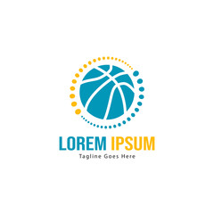Basketball logo template design. Minimalist basketball logo with modern frame