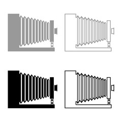Retro camera Vintage photo camera side view icon set black color vector illustration flat style image