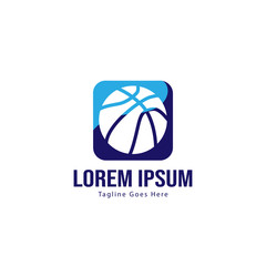 Basketball logo template design. Minimalist basketball logo with modern frame