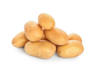 Fototapeta na wymiar Raw potato on white background