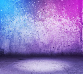 interior with neon lights