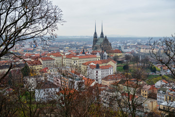 Obraz premium BRNO, CZECH REPUBLIC - panoramic view on the old town of Brno, Czech Republic