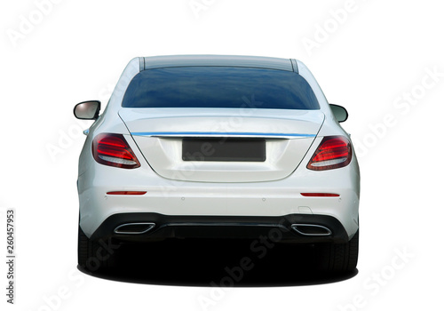 white passenger car back view