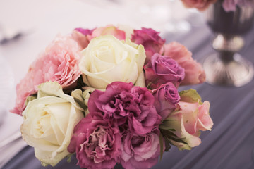 Pink and white flowers close up
