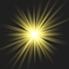 Fototapeta premium Star explodes on transparent background.