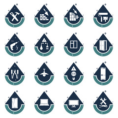 Repair services logo, icon set. Vector illustration.