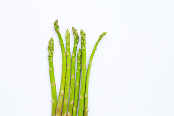 Fresh asparagus isolated on white background.